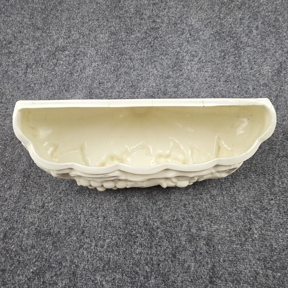 Vintage Ceramic Sculpted Glazed Wall Planter and Sconce for Indoor or Outdoor‎